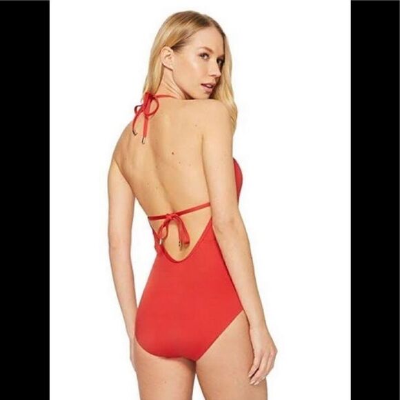 LAUNDRY red lace swimsuit. NWT - Picture 7 of 8